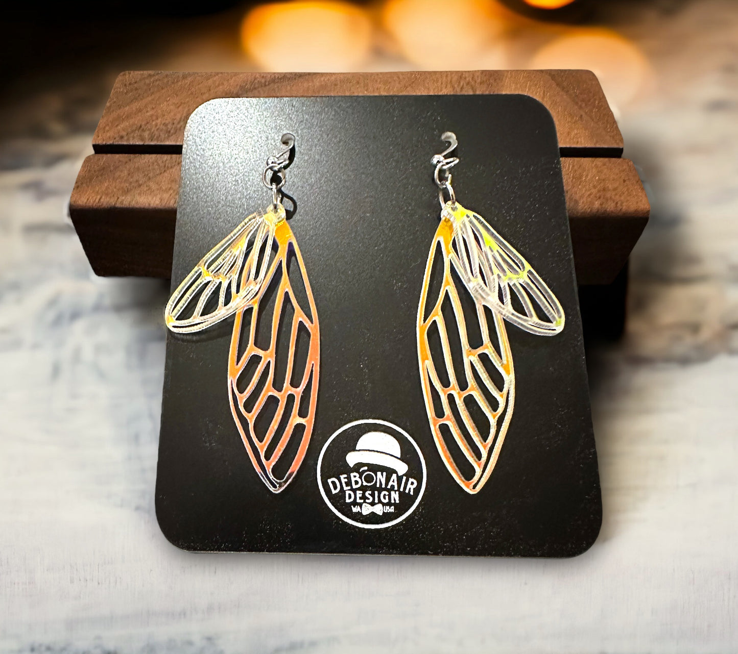 Cicada Wing Iridescent Earrings