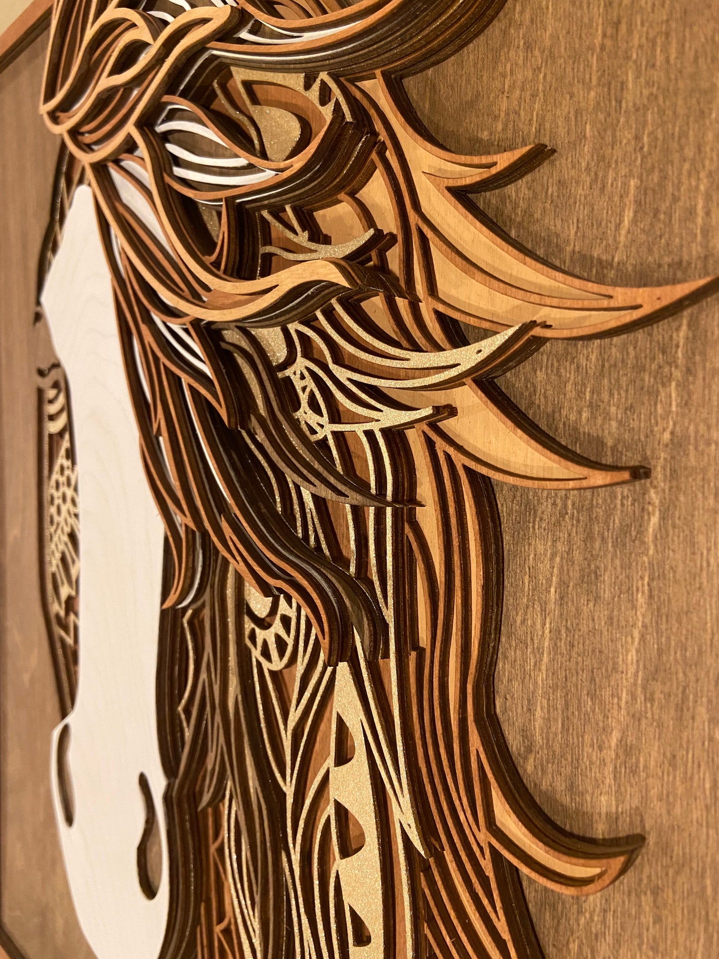 Layered Horse Wood Wall Hanging